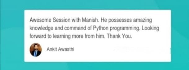 Student feedback screenshot