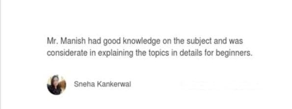 Student feedback screenshot